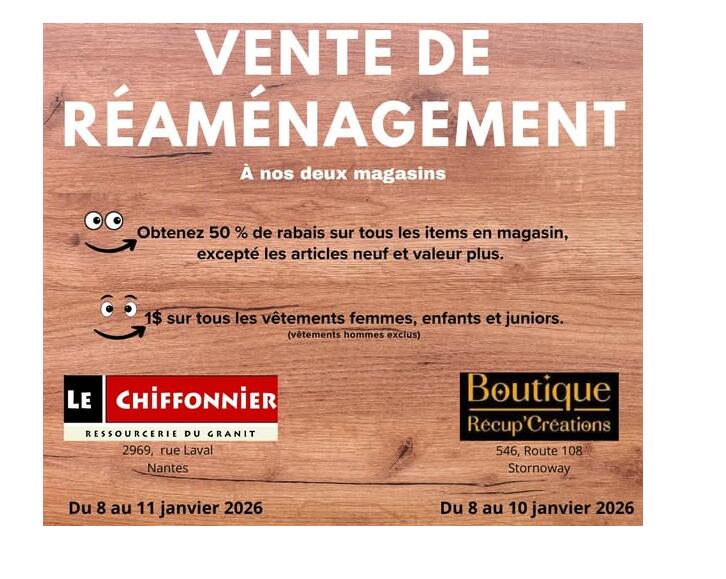 Vente de réaménagement à la Ressourcerie