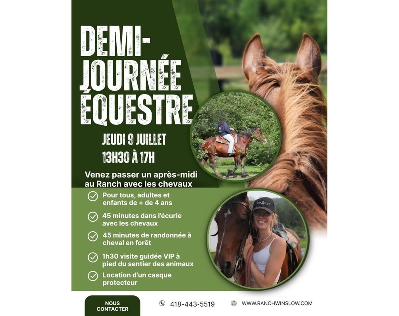 Demi-journée équestre au Ranch Winslow