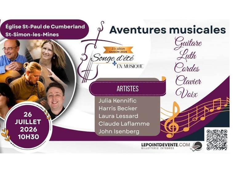 Festival songe d'été en musique - Aventures musicales à St-Simon les Mines