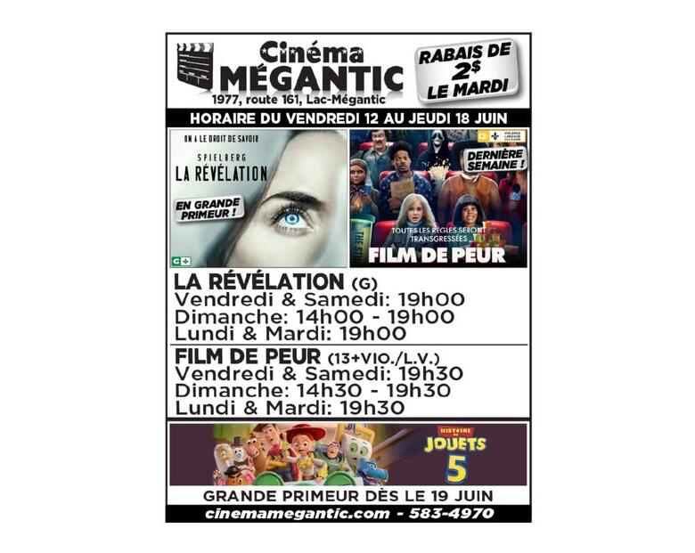 Cinéma Mégantic du 12 au 18 juin 2026