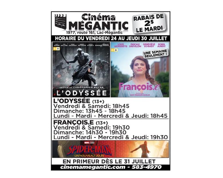 Cinéma Mégantic du 24 au 30 juillet 2026