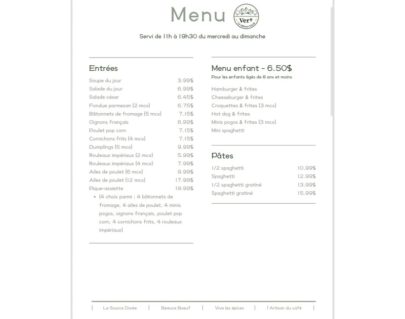 Vert le détour local - Restaurant