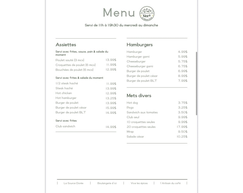 Vert le détour local - Restaurant