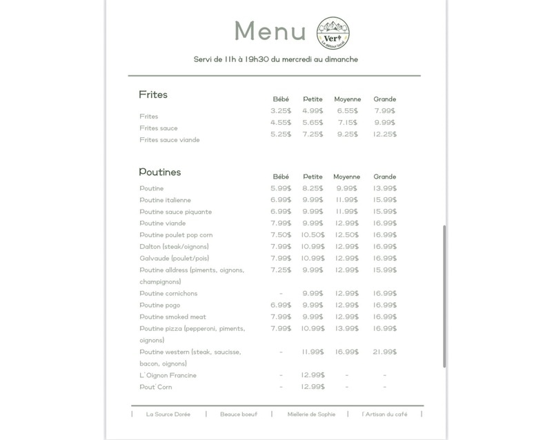 Vert le détour local - Restaurant