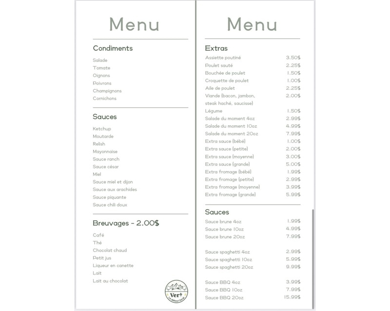 Vert le détour local - Restaurant