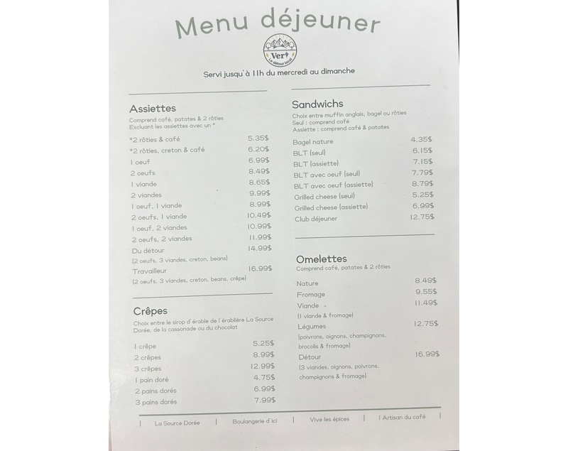 Vert le détour local - Restaurant