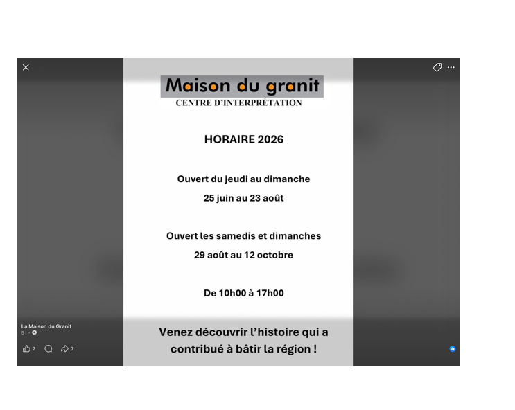 La Maison du Granit - Ouverture 2026