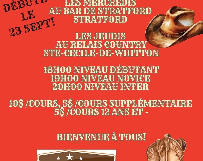 Cours de danse Country Clem 21 au 23 octobre