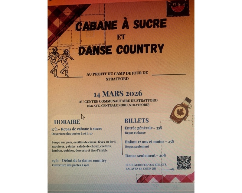 Cabane à sucre & danse country à Stratford
