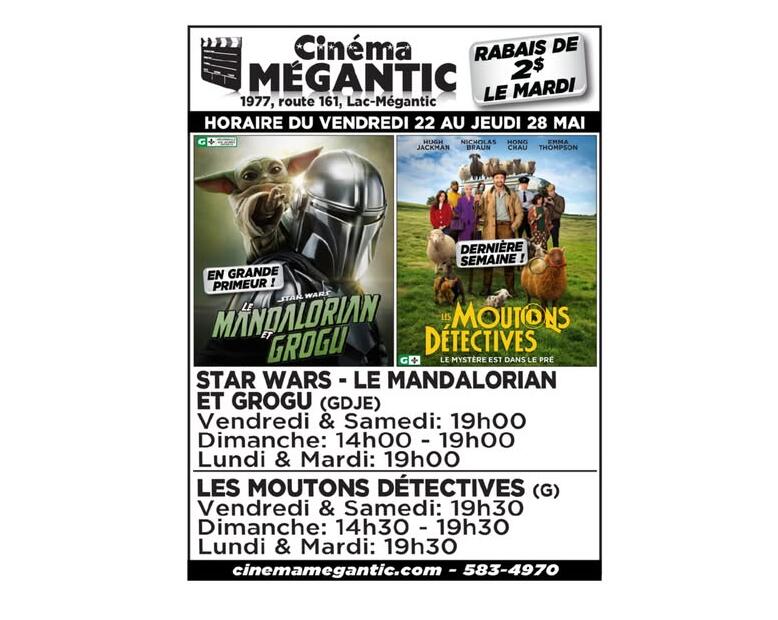 Cinéma Mégantic 22 au 28 mai 2026