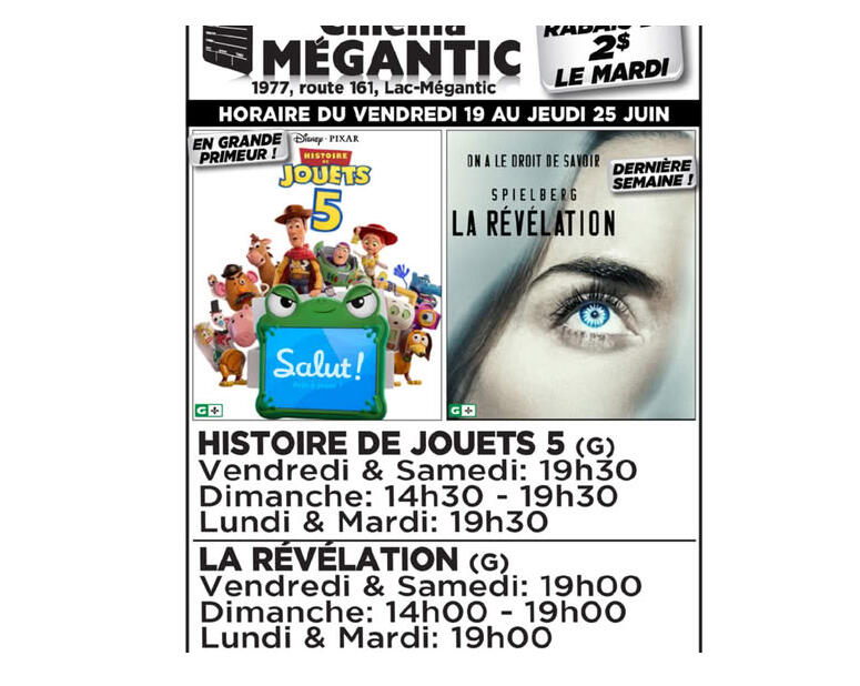 Cinéma Mégantic 19 au 25 juin 2026