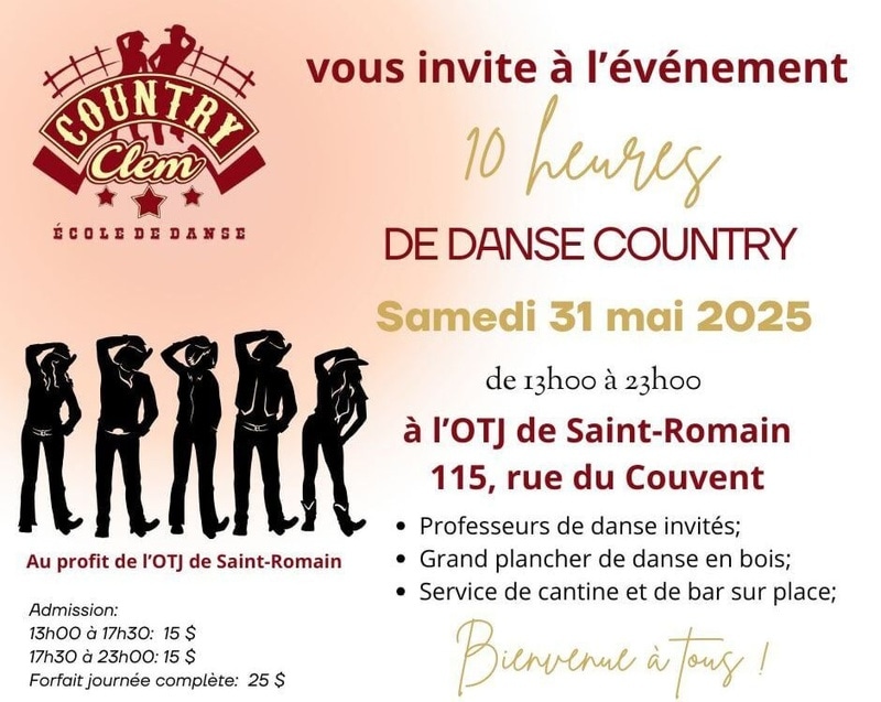Country Clem 10 heures de danse à Saint-Romain