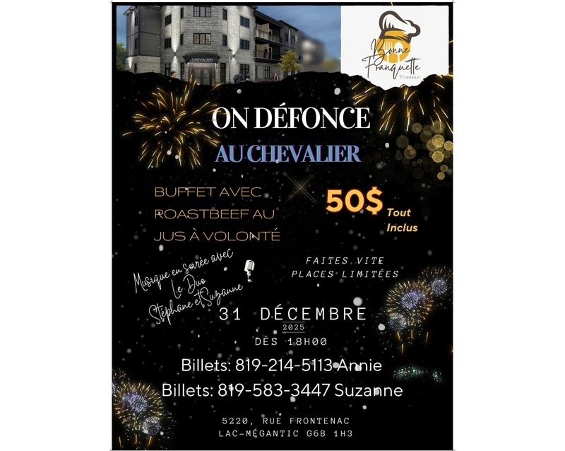 Réveillon au Chevalier le 31 décembre 2025 !